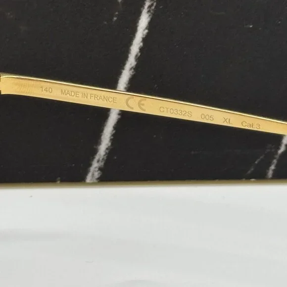 NEW CARTIER CT0332S 005 GOLD BROWN WOMEN SUNGLASSES CARTIER - Picture 14 of 15